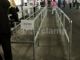 handrails placed in stadium for queue control
