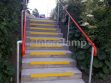 Powder coated DDA disability handrail using Interclamp Tube Clamp Fittings 