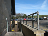pedestrian handrail system fitted at service station in England