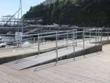 DDA disabled ramp access with handrails for support on a marina 