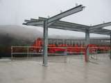 Safety barrier and handrails placed at a bus station in progress 