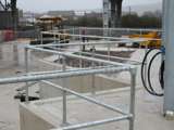 steel handrails DDA disability safety barrier placed at a construction site 