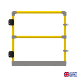 Interclamp full height self closing gate powder coated safety yellow
